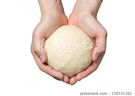 Pair of hands holding fresh bread dough, baking process isolated on transparent background, homemade cooking concept Pair of hands holding fresh bread dough, baking process isolated on transparent background, homemade cooking concept 130531162