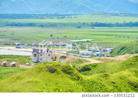 The nature of the Khasansky district of Primorsky Krai, Russia. The lip of the Teal of the Slavic Bay, the inner bay of Peter the Great in the summer. 130531212
