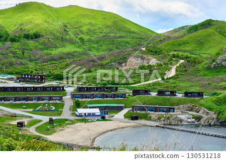 The nature of the Khasansky district of Primorsky Krai, Russia. The lip of the Teal of the Slavic Bay, the inner bay of Peter the Great in the summer. 130531218