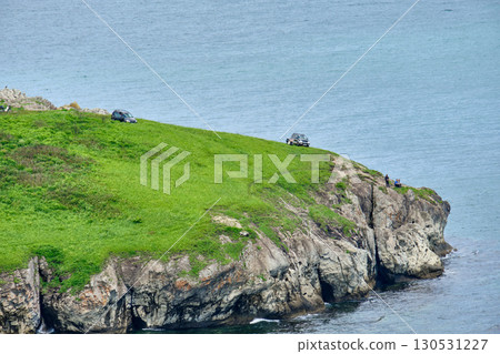The nature of the Khasansky district of Primorsky Krai, Russia. The lip of the Teal of the Slavic Bay, the inner bay of Peter the Great in the summer. 130531227