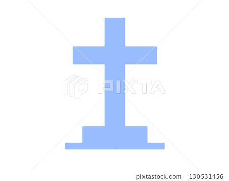 簡單的墓碑圖示（藍色） 130531456