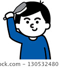 Combing one's hair | Daily living activity card and visual support icon (brush one's hair) 130532480