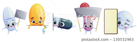 A funny cute pill in the set. Vector illustration A funny cute pill in the set. Vector illustration 130532963