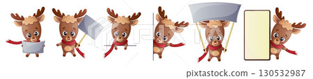 Funny cute deer in a vector set 130532987