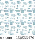 Scandinavian style geometric seamless pattern background (blue) 130533470