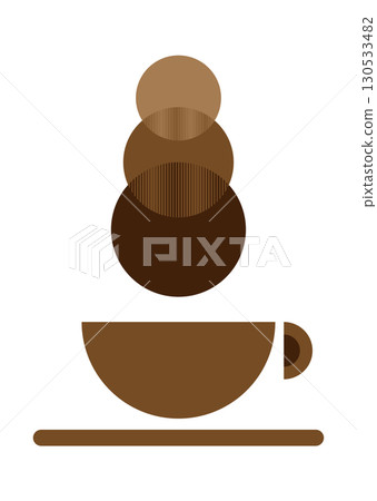 coffee cup sign, logo design in moden flat style, good idea typography poster. Vector isolated on white background coffee cup sign, logo design in moden flat style, good idea typography poster. Vector isolated on white background 130533482