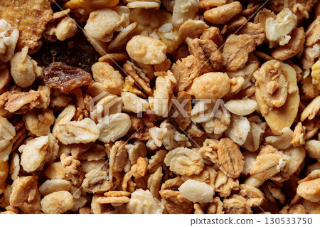 Homemade Granola with Nuts and Seeds Food Background 130533750