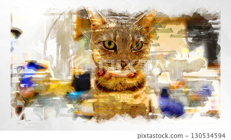 素描 風格 貓 貓 貓 kijitora 灰色 女 女 母貓 母貓 健康 漂亮 癒合 130534594