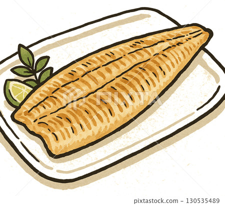 Illustration of grilled eel Illustration of grilled eel 130535489