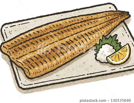 烤鰻魚的插圖 130535690
