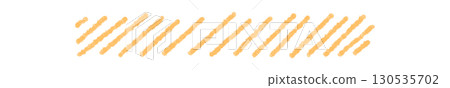 Crayon scribble rectangle with stripe banner creates a bold frame. Stroke and sketch highlight pastel texture in a graphic background, text box format for creative layouts. Orange style, isolated 130535702