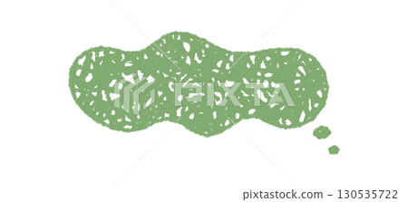 Fluid green speech balloon with crayon scribble style. Thought bubble in rectangle message form. Abstract chat and playful communication element, modern graphic concept for creative media use. 130535722