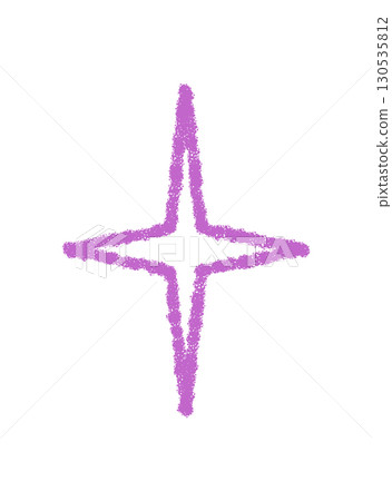 Crayon magic star burst with outline in purple. Festive firework symbol and flare sparkle effect. Graphic icon and magical element, suitable for holiday party card, art decor, or celebration Crayon magic star burst with outline in purple. Festive firework symbol and flare sparkle effect. Graphic icon and magical element, suitable for holiday party card, art decor, or celebration 130535812
