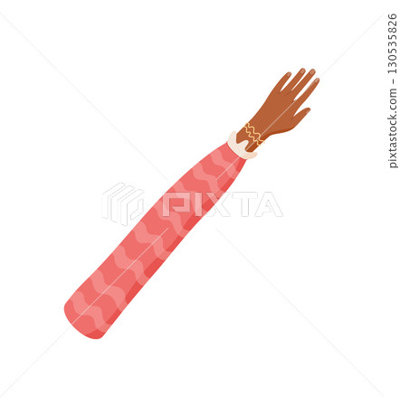 Open diverse hand symbol in flat style. Open human arm with distinct gesture and colorful details. Representation of equality, community, and support. Creative concept for cultural unity aid Open diverse hand symbol in flat style. Open human arm with distinct gesture and colorful details. Representation of equality, community, and support. Creative concept for cultural unity aid 130535826