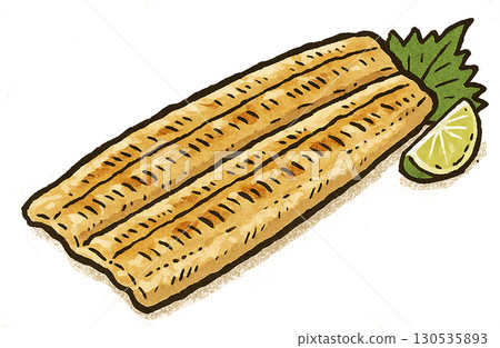 Illustration of grilled eel Illustration of grilled eel 130535893