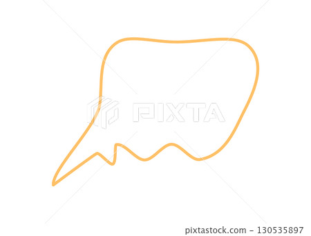Hand drawn wavy speech bubble outline with comic conversation and talk style. Chat message icon with outlined circular form, perfect for adding text or bubble element in dialogue or social media 130535897