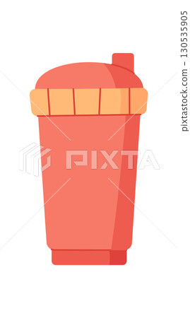 Flat colorful protein shaker tool in vibrant style. Essential sport equipment for gym and fitness routines. Ideal accessory for healthy workout, diet, and bodybuilding needs. Flat colorful protein shaker tool in vibrant style. Essential sport equipment for gym and fitness routines. Ideal accessory for healthy workout, diet, and bodybuilding needs. 130535905