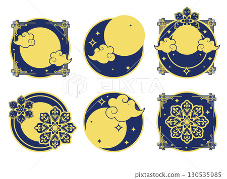 Full moon illustration set 130535985