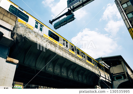 Elevated JR Sobu Line and Asakusabashi Station 2025.08 Film-like 130535995