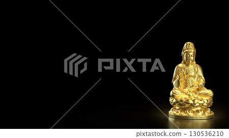 The Guan Yin sculpture for religion concept 3d Rendering. The Guan Yin sculpture for religion concept 3d Rendering. 130536210
