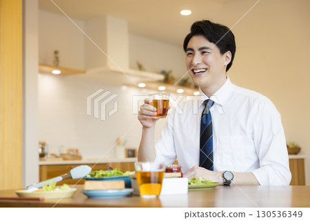 Men who eat breakfast Men who eat breakfast 130536349