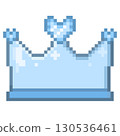 Pixelated crown and heart jewel 130536461