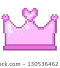 Pixelated crown and heart jewel 130536462