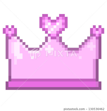 Pixelated crown and heart jewel 130536462