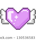 Angel wings and heart pixel art 130536583