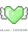 Angel wings and heart pixel art 130536586
