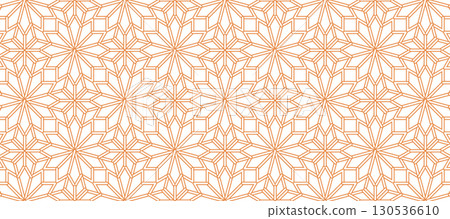 Geometric Abstract Star Shape Retro Traditional Pattern Autumn Background 130536610