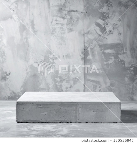 Grayscale Concrete Block on Matching Gray Concrete Wall for Presentation Minimalist Interior Grayscale Concrete Block on Matching Gray Concrete Wall for Presentation Minimalist Interior 130536945