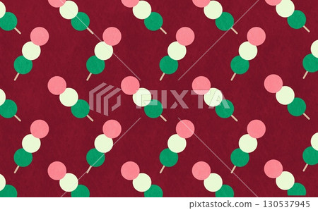 Three-color dumpling pattern (red) 130537945