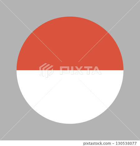 National round flag of Indonesia. Circle shape button Indonesian flag. 130538077