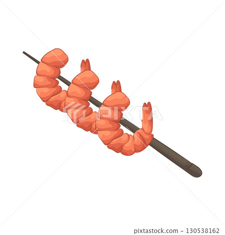 Illustration of shrimp satay 130538162