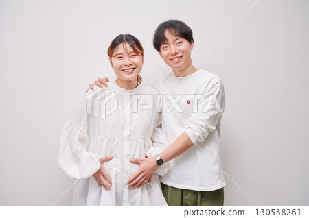 面對面的夫婦，孕婦，孕婦 130538261