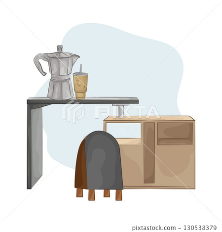 Illustration of Bar Table Illustration of Bar Table 130538379