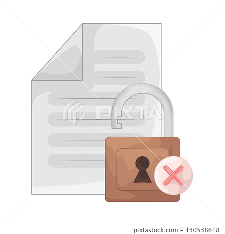 Illustration of unlocked file 130538618