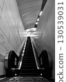 Long escalator at subway exit "Sapporo Subway Shin-Sapporo Station" black and white 130539031