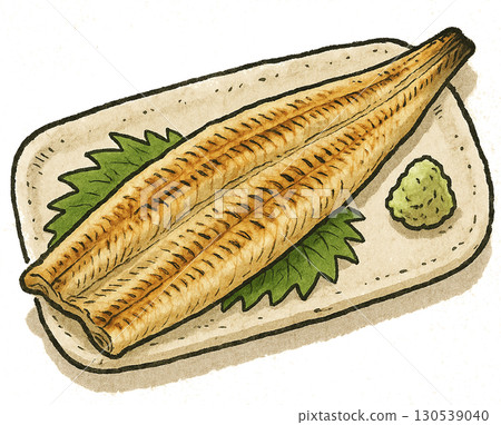 Illustration of grilled eel Illustration of grilled eel 130539040