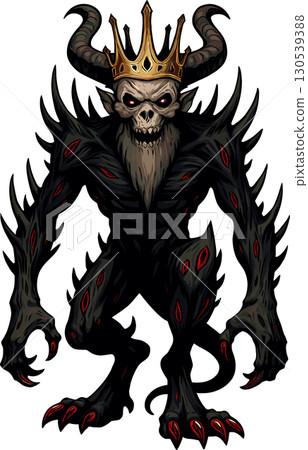 Illustration of a Demon King wearing a crown 130539388