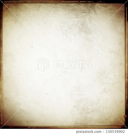 Neutral Mottled Paper Texture With a Frame and Scratched Surface in Beige and White 130539902