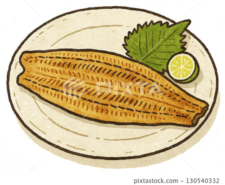 Illustration of grilled eel 130540332