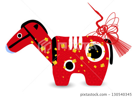 馬年賀卡十二生肖圖標 130540345