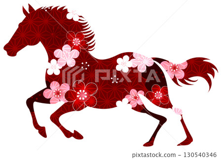 馬年賀卡十二生肖圖標 130540346