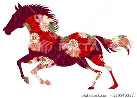 Horse New Year's card zodiac icon 130540352