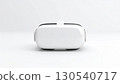 Close Up of White VR Headset in a Bright Studio with Clean Lines Minimalist Design for Interactive Gaming 130540717