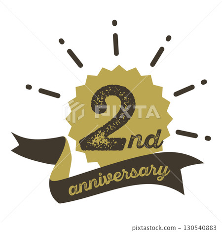 兩週年紀念日圖標。 130540883