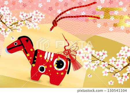 Horse New Year's card zodiac background 130541104