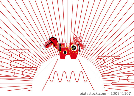 Horse New Year's card zodiac background 130541107